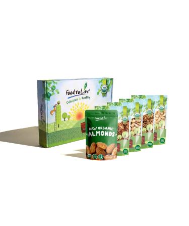 Organic Brain Healthy Nuts Gift Box - Pecans Walnuts Almonds Pistachios Cashews