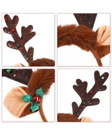 Lurrose Christmas Reindeer Head Straps - 2 Pieces Anti-Stirring Ear Straps with Bells - Perfect Party Hair Jewelry for Everyone - Buy Online on GoSupps.com
