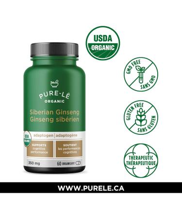 USDA Organic Siberian Ginseng (Eleuthero) 60 Organicaps - Organic Extra Strength Root Supplement for Strong Immunity Great Physical Shape Energy Stamina Endurance and Protection for Men & Women - Buy Online on GoSupps.com