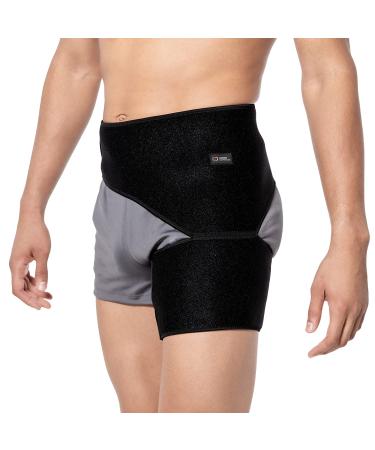 Copper Compression Groin Thigh Sleeve - Hip Support Wrap for Men and Women - Adjustable Neoprene Brace for Quads, Hamstrings, Lower Back, Sciatica, Hip Flexor, Arthritis - One Size - Buy Online on GoSupps.com