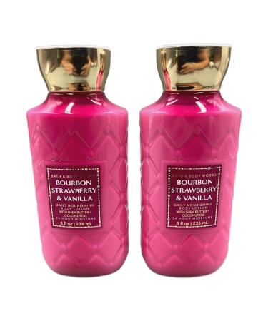 Bath & Body Works 8 ounce Lotion Bourbon Strawberry Vanilla (Lot of 2) - Buy Online on GoSupps.com