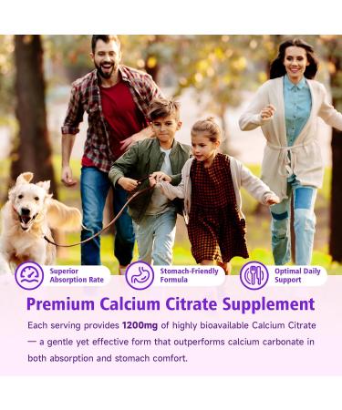 High Absorption Calcium Citrate Gummies 1200mg - Bone & Teeth Support for Adults & Kids Vegan Non-GMO Sugar-Free Gummies Raspberry Flavor 60 Count 1pack - Buy Online on GoSupps.com