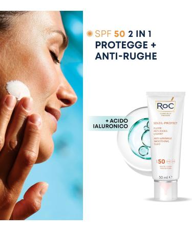 ROC Soleil-Protect Anti-Wrinkle Smoothing Fluid SPF50 50 ml - Buy Online on GoSupps.com