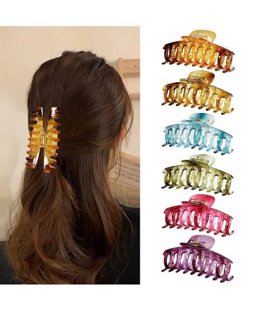 2023 New Amber Acrylic Jelly Hair Claw Clips for Women - Strong Hold, Excellent Quality - Perfect Gift for Thick & Thin Hair - Buy Online on GoSupps.com