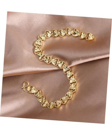 VALICLUD Girlfriend Gift 3pcs Heart Shaped Bracelet Gold Plated Jewelry Copper Bracelets Heart Shaped Chain Accessories Miss Simple Girlfriend Gifts - Buy Online on GoSupps.com
