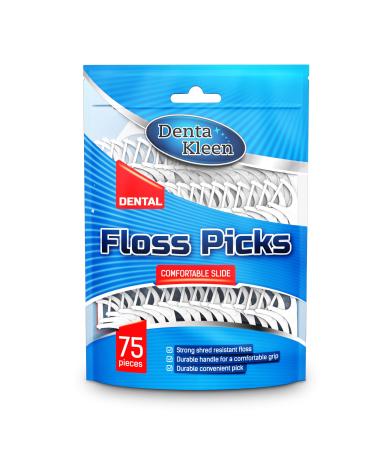 Dental Floss Sticks Interdental Floss Picks 75 Soft Floss Harps for Sensitive Gums Comfortable Grip Shred Resistant Handle 75 Count (Pack of 1)