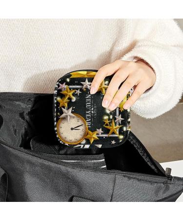 Elegant Golden White Star Period Pocket Bag for Women & Teens | Storage for Menstrual Cup Nursing Pads & Tampons - Multicolored Design - Buy Online on GoSupps.com
