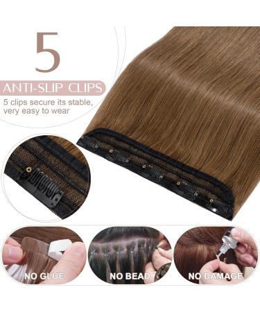 Buy SEGO Clip In Hair Extensions - 100% Remy Human Hair Light Brown #6 14 (35cm) 5 Clips 45g - Real Hair Extensions for Instant Volume & Length - Buy Online on GoSupps.com
