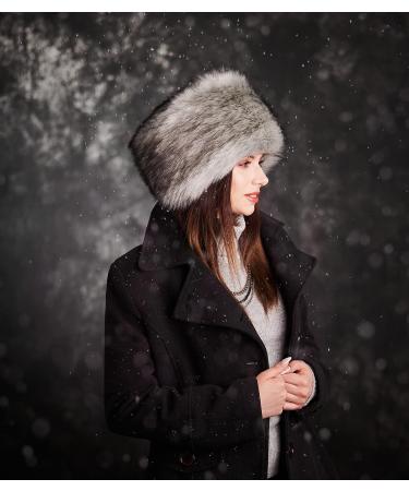 Futrzane Russian Faux Fur Hat for Women - Comfy Cossack Style Silver Fox Design - Buy Online on GoSupps.com