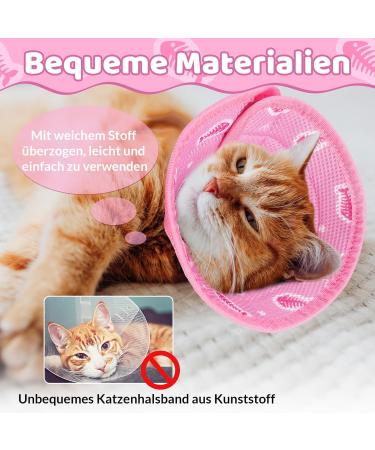 Fanshionstide Adjustable Anti-Bite Cat Collar - Soft Protective Halskrause for Cats & Puppies (Pink) - Perfect for Post-Surgery & Injury Recovery - Buy Online on GoSupps.com