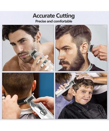 Kemei Professional Hair Clipper for Men - Cordless Rechargeable Trimmer with 6 Guide Combs and T-Blade for Hair Cutting and Grooming (S-Silver) - Buy Online on GoSupps.com