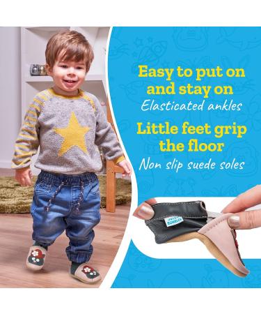 Soft Sole Leather Toddler Shoes for Baby Girl and Baby Boy | Baby Walking Shoes 2-3 Years | Black Cat Design - Buy Online on GoSupps.com