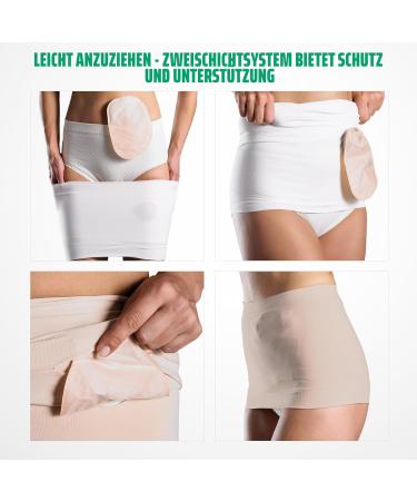Corsinel Stomasafe Plus Two-Layer Belly Bandage | Secure Stoma Bag Fixing | Elastic Support Band in Beige S/M - Buy Online on GoSupps.com