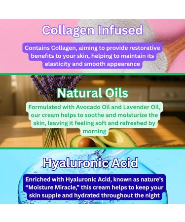 Elemental Edge Sleep Plus Collagen Cream Nighttime Hydrating Face & Neck Moisturizer with Collagen Hyaluronic Acid & Botanical Oils Vegan & Paraben-Free - Buy Online on GoSupps.com