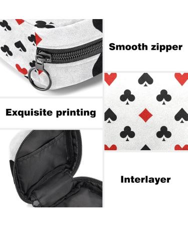 Stylish Menstruation Bag with Zipper | Women's Napkin & Tampon Collection Bags in Poker Hearts & Clubs Patterns - Buy Online on GoSupps.com