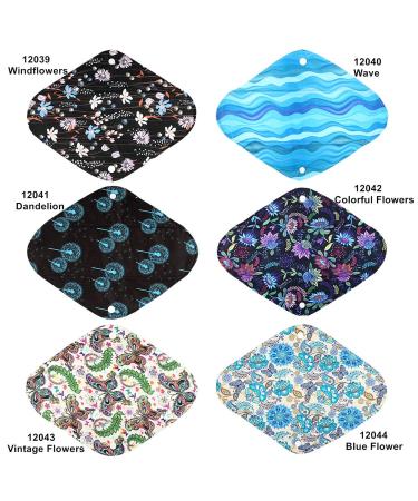 6 Pack 12 Heavy Flow Charcoal Bamboo Mama Cloth/Menstrual Pads - Choose from 17 Designs - Buy Online on GoSupps.com