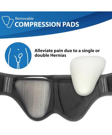 ORTONYX Inguinal Hernia Belt Truss for Men & Women | Comfortable & Breathable | Adjustable M (28.75-38.5) | Single/Double Bilateral Hernias | 2 Removable Compression Pads - Buy Online on GoSupps.com