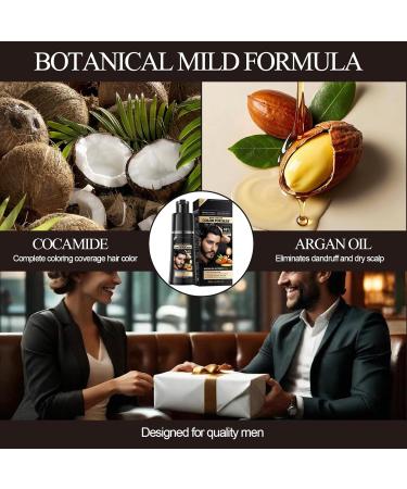 HOUSN Black Hair Dye Shampoo 3in1 hair color shampoo against gray hair simple gray coverage and hair care easy to use semipermanent black hair color shampoo for men and women - Buy Online on GoSupps.com