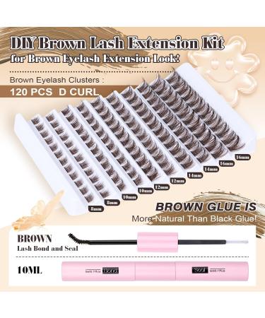 DIY Brown Lash Extension Kit 8-16mm Lash Clusters & Bond for Natural Look by Yawamica - International Shipping Available - Buy Online on GoSupps.com