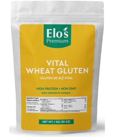 Vital Wheat Gluten (1kg 2.2lb) PRODUCT OF CANADA | High Protein Non-GMO Vegan | Perfect for Keto and Kosher Friendly | 100% Grown in Canada | Vegetarian Meat Substitute for Baking | Low Carb Alternative to Make Seitan| Elo s Premium
