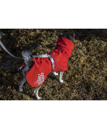 Hurtta Monsoon Eco Hundelegenmantel | Waterproof Dog Rain Jacket with Reflectors | 100% Recycled Material | Red 30cm - Buy Online on GoSupps.com