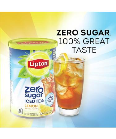 Lipton Zero Sugar Iced Tea Mix Lemon Low Calorie 8.1 Ounce (Pack of 6) - Buy Online on GoSupps.com