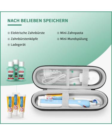 Reisetui Electric Toothbrush Case for Oral-B & Sonicare - Portable Hard Shell Travel Storage (Black/Silver) - Buy Online on GoSupps.com