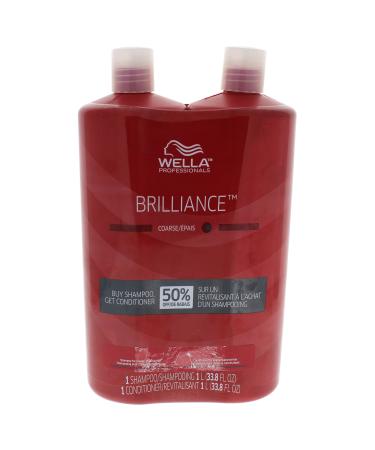 Wella Professionals Wella Brilliance Shampoo and Conditioner For Coarse Colored Hair Duo For Unisex 2 X 33.8 oz Shampoo Conditioner
