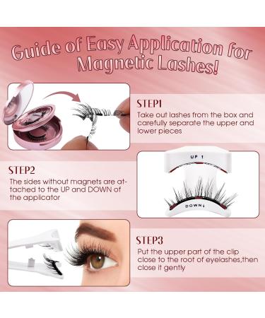 GEMERRY 2 Pair Magnetic Eyelashes Natural Look No Glue or Eyeliner Needed Magnetic Eyelashes Magnetic Lashes Natural Look Reusable Magnetic Eyelashes with Applicator 2 Pair A01 - Buy Online on GoSupps.com