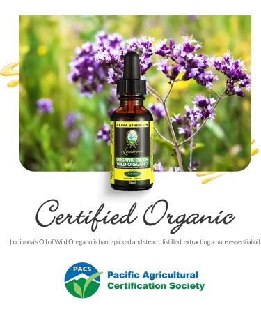 Louianna Organic Wild Oregano Oil - 80% Carvacrol Drops for Oral & Topical Use | 30 mL - Buy Online on GoSupps.com
