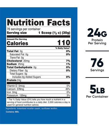 Nutricost 5lb Casein Protein Powder - Micellar Casein Non-GMO Gluten Free | Unflavored 5 Pound Pack - Buy Online on GoSupps.com