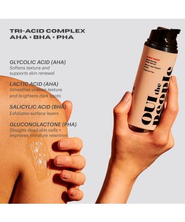 OUI the People Resurfacing Body Serum - AHA BHA & PHA Exfoliator for Smoother Skin - 3.3 oz | Overnight Dead Skin Cell Remover & Pore Unclogger - Buy Online on GoSupps.com