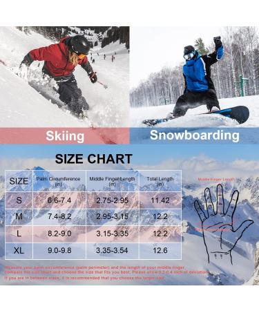 Waterproof Ski Gloves | Men Women | Warm Snowboard Gloves | Touchscreen | Black Medium - Buy Online on GoSupps.com