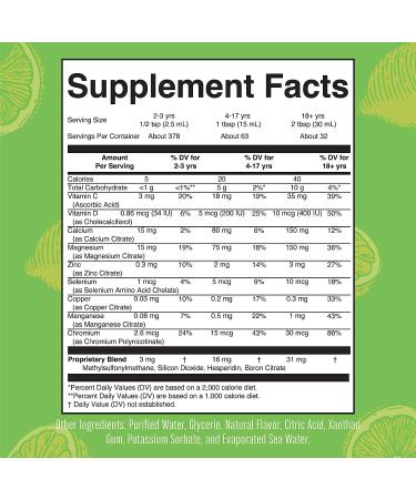 Nighttime Liquid Multimineral Supplement - Sugar Free Sleep Support for Adults & Kids - Magnesium, Calcium & MSM - Lemonade Flavor - Vegan & Gluten Free | 32 Servings - Buy Online on GoSupps.com