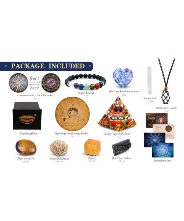 Vuuuuv Horoscope Orgon Pyramid & Fish Medicinal Crystal Gift Set | Zodiac Stones for Healing - Buy Online on GoSupps.com