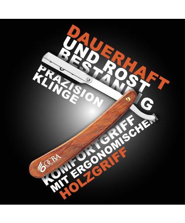 OCBA Wooden Handle Rasi Knife | High-Quality Stainless Steel Barber Razor for Precision Wet Shaving - Buy Online on GoSupps.com