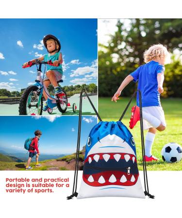 WAWSAM Shark Drawstring Backpack - Drawstring Bags for Boys Kids Swim Bag for Beach Swim Swimming Pool School Draw String Bags with Zippered Pocket Waterproof Sports Gym Bag Shark a - Buy Online on GoSupps.com