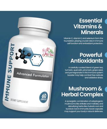 Immune Support Supplement with Vitamins C E Minerals & Herbal Complex Antioxidant & Detox Support 60 Capsules for Year-Round Immunity - Buy Online on GoSupps.com