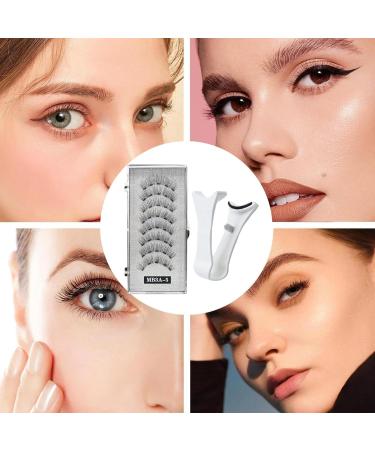 Eyelashes Magnetic - Long-Lasting Eye Lash Manga Magnetic Lashes Kit | Reusable Magnetic Eyelashes with Applicator 4 Pieces Lightweight Cat Eye Glue Magnetic Lashes for Women Girls - Buy Online on GoSupps.com
