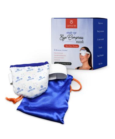 Single Moist Heat Eye Compress Pad - Microwavable, Eye Mask for Dry Eye | Good for Pink Eye, Blepharitis and Stye Eye | Ultra Absorbent, Washable and Reusable with Storage Pouch