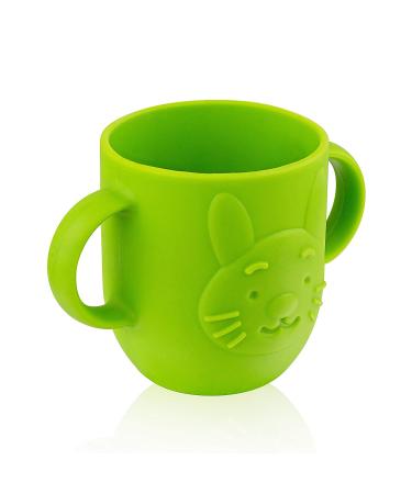 Baby Toddler Cup - Open Silicone Cup with Dual Handles - 250ml (8.45oz) - Green - Buy Online on GoSupps.com
