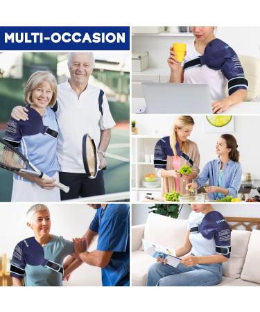 IGOHEALS Shoulder Ice Pack Wrap for Rotator Cuff Injuries - Hot Cold Therapy for Pain Relief & Recovery - Left/Right Shoulder for Men & Women - Navy 003 - Buy Online on GoSupps.com