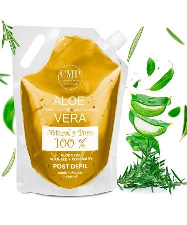 Made in France Aloe Vera + Rosemary Gel 5000 ml Professional Soothing Gel for Hair Removal and Shaving 48h Hydration & Instant Softening For Laser Wax Shaving Cream or Blade Face & Body
