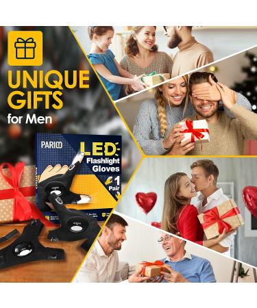 LED Flashlight Gloves for Men - Gifts for Dad, Boyfriend, Husband - Perfect for Fathers Day, Birthdays - Cool Gadgets for Mechanic, Car Guy - Unique Camping, Fishing, Hunting Gift - Black - Buy Online on GoSupps.com