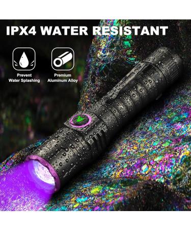 ULTRAFIRE UV 395nm Torch - USB Rechargeable Powerful Ultraviolet LED Black Light Ideal for Resin Curing/Scorpion Detection/Fluorescent Discovery/Pet Urine Disclosure - Pack of 2 - Buy Online on GoSupps.com