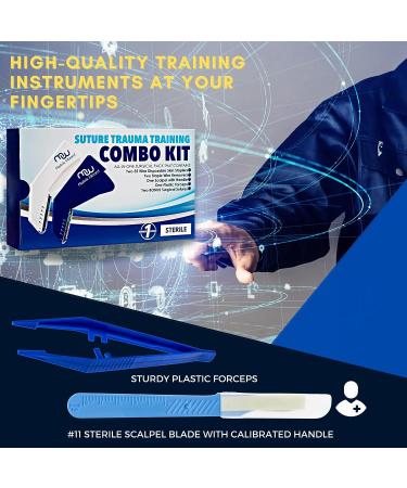 Advanced Sterile Suture Tool Kit - First Aid Field Emergency Practice Thread with Needle Disposable Clinical Rotation Stapler Training - Wound Closure & Veterinary Use - Buy Online on GoSupps.com