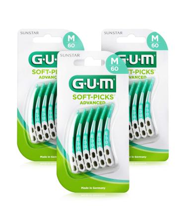 Gum Soft -Picks Advanced Interental cleaner/simple and gentle cleaning of interdental spaces/pleasant sense of application/good accessibility of all interdental spaces (medium) m - 3x60