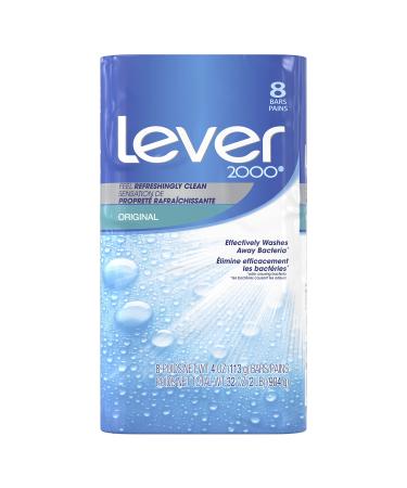 Lever 2000 Bar Soap Refreshing Body Soap and Facial Cleanser Original Effectively Washes Away Bacteria 4 oz 8 Bars Original 4 Ounce (Pack of 8)