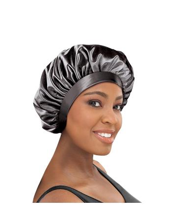 Stay On Satin Edge Bonnet - Women's Hair Wrap for Sleeping - Black - One Size - Buy Online on GoSupps.com