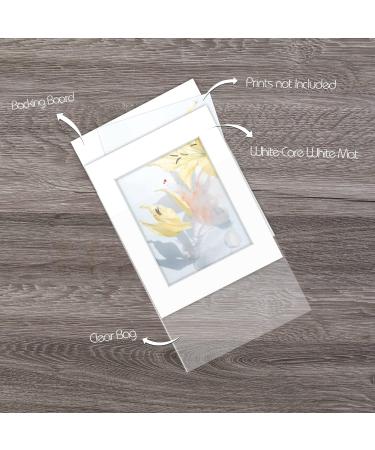 Golden State Art 16x20 White Pre-Cut Picture Mat for 11x14 Photo - Acid-Free Bevel Cut Mattes Set with Backing Board and Clear Bags (5 Kit) - Buy Online on GoSupps.com